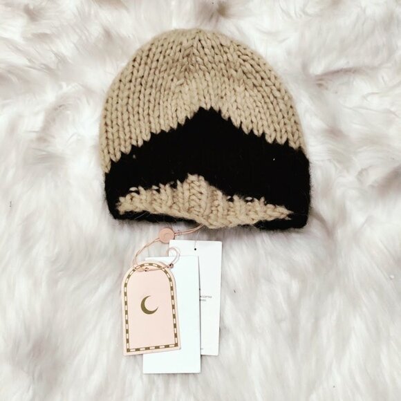 NWT The Wolf Gang Palermo TWG Wave Print Knitted Beanie Black Wave One Size - Picture 6 of 12